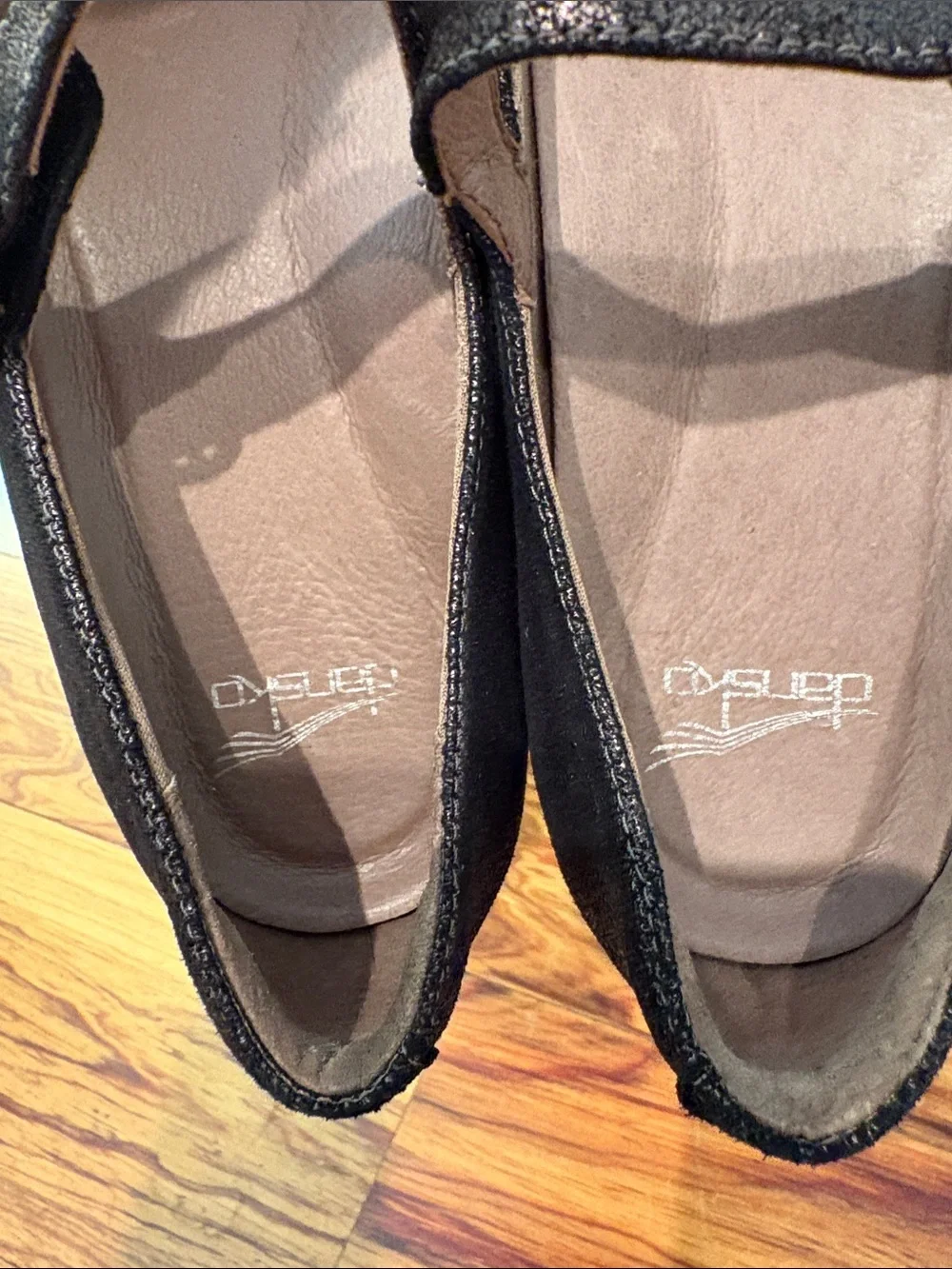 Dansko Metallic Brown Mary Jane Flats with Velcro Buckle Strap